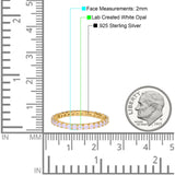 Full Eternity Stackable Engagement Ring Lab Created Opal 925 Sterling Silver