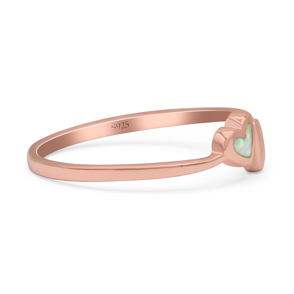 Art Deco Bridal Wedding Engagement Ring Heart Lab Created White Opal 925 Sterling Silver