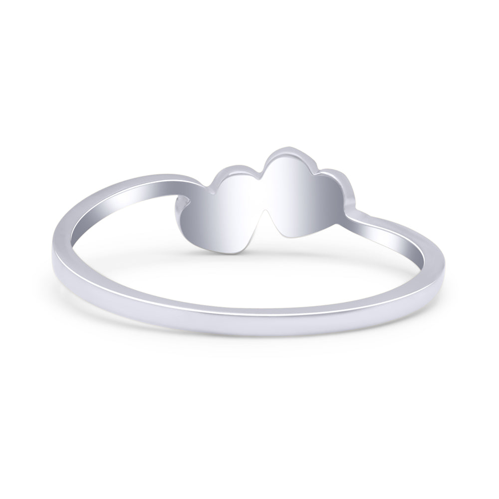 Art Deco Bridal Wedding Engagement Ring Heart Lab Created White Opal 925 Sterling Silver