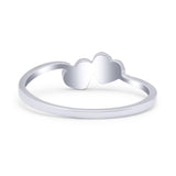 Art Deco Bridal Wedding Engagement Ring Heart Lab Created White Opal 925 Sterling Silver