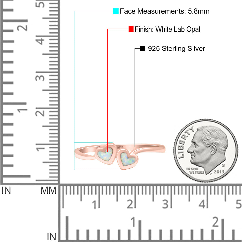 Art Deco Bridal Wedding Engagement Ring Heart Lab Created White Opal 925 Sterling Silver