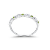Half Eternity Wedding Ring Art Deco Simulated Cubic Zirconia 925 Sterling Silver