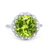 Art Deco Halo Wedding Engagement Cocktail Large Stone Cubic Zirconia Ring 925 Sterling Silver Choose Color