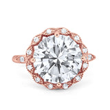 Art Deco Halo Wedding Engagement Cocktail Large Stone Cubic Zirconia Ring 925 Sterling Silver Choose Color