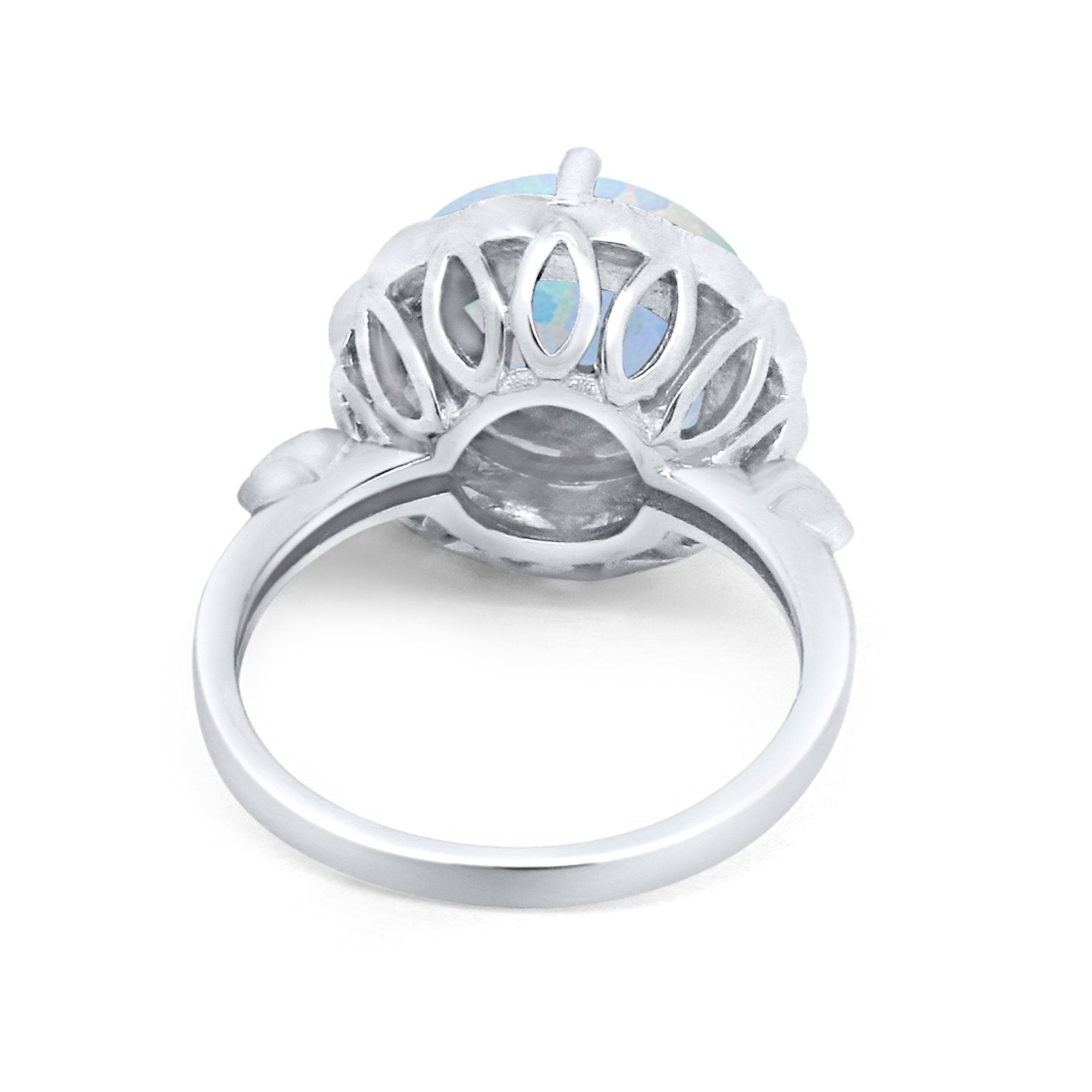 Art Deco Halo Wedding Engagement Cocktail Large Stone Cubic Zirconia Ring 925 Sterling Silver Choose Color