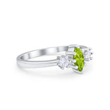 Three Stone Wedding Engagement Ring Marquise Round Cubic Zirconia 925 Sterling Silver Choose Color