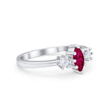 Three Stone Wedding Engagement Ring Marquise Round Cubic Zirconia 925 Sterling Silver Choose Color