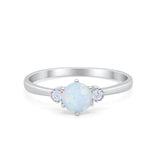 Three Stone Art Deco Wedding Engagement Ring Round Cubic Zirconia 925 Sterling Silver