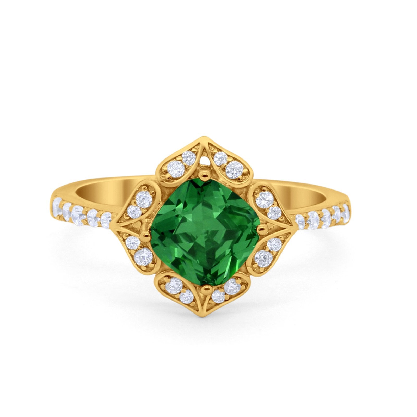 Cushion Art Deco Halo Wedding Engagement 925 Sterling Silver Round Cubic Zirconia