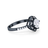 Cushion Art Deco Halo Wedding Engagement 925 Sterling Silver Round Cubic Zirconia