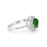 Cushion Art Deco Halo Wedding Engagement 925 Sterling Silver Round Cubic Zirconia