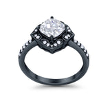 Cushion Art Deco Halo Wedding Engagement 925 Sterling Silver Round Cubic Zirconia