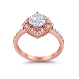 Cushion Art Deco Halo Wedding Engagement 925 Sterling Silver Round Cubic Zirconia