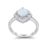 Cushion Art Deco Halo Wedding Engagement 925 Sterling Silver Round Cubic Zirconia