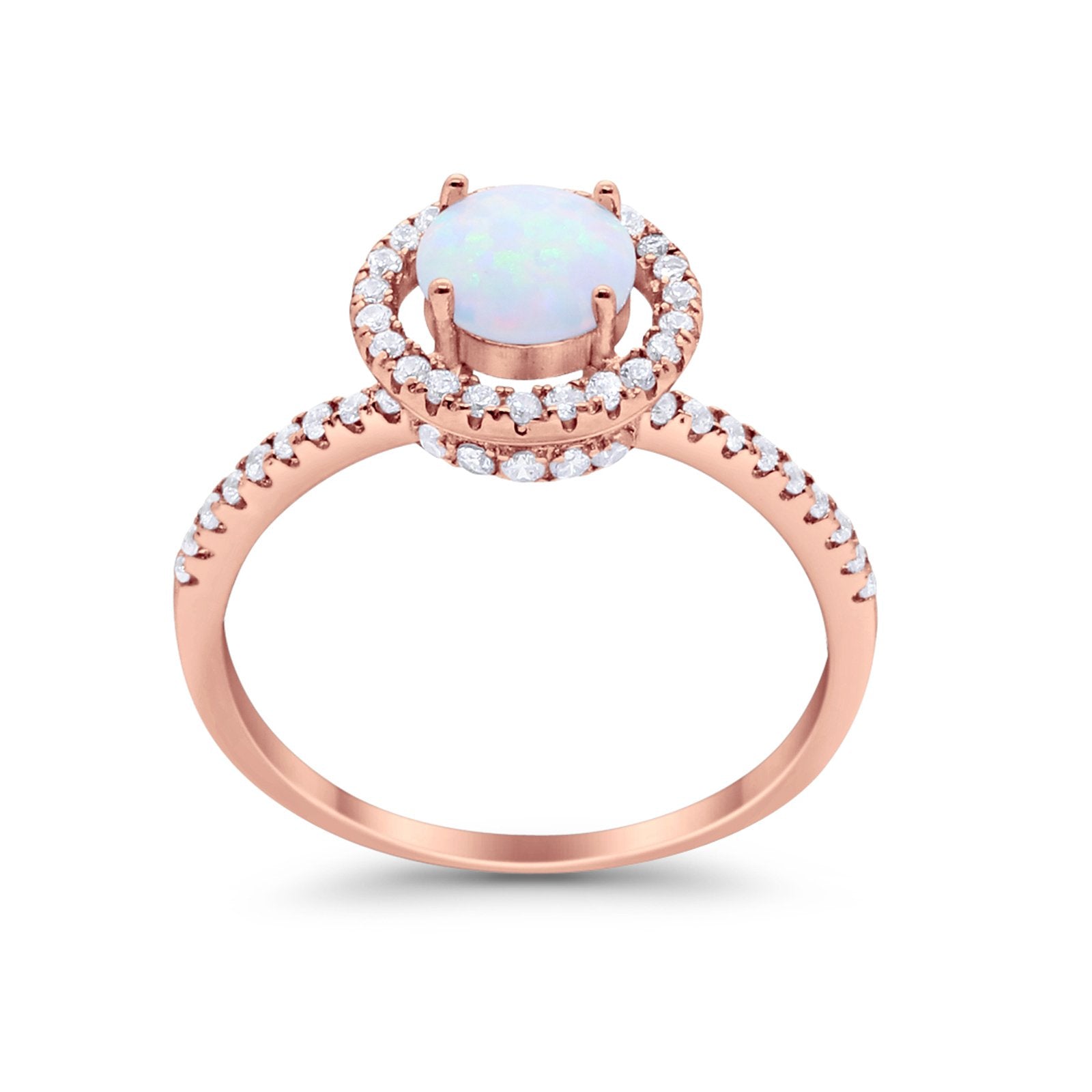 Halo Art Deco Wedding Engagement Ring Round Cubic Zirconia 925 Sterling Silver