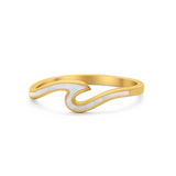 Wave Ring Band Simulated Opal 925 Sterling Silver Wave Ocean Summer