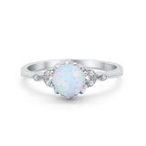 Floral Art Deco Wedding Engagement Ring Round Cubic Zirconia 925 Sterling Silver