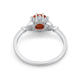 Floral Art Deco Wedding Engagement Ring Round Cubic Zirconia 925 Sterling Silver