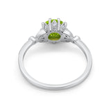 Floral Art Deco Wedding Engagement Ring Round Cubic Zirconia 925 Sterling Silver