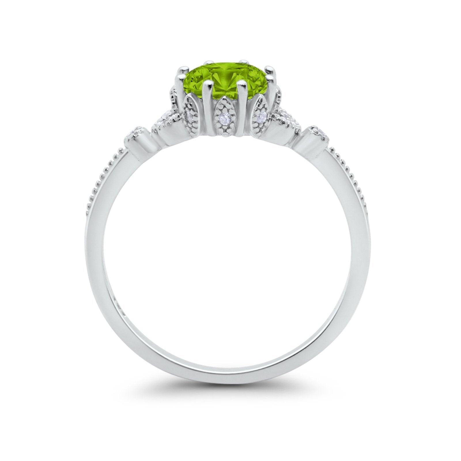 Floral Art Deco Wedding Engagement Ring Round Cubic Zirconia 925 Sterling Silver