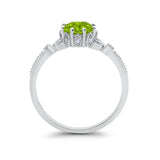 Floral Art Deco Wedding Engagement Ring Round Cubic Zirconia 925 Sterling Silver