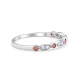 Half Eternity Wedding Ring Art Deco Simulated Cubic Zirconia 925 Sterling Silver