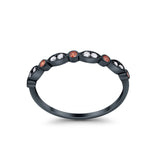 Half Eternity Wedding Ring Art Deco Simulated Cubic Zirconia 925 Sterling Silver