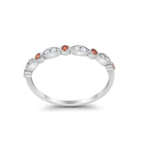 Half Eternity Wedding Ring Art Deco Simulated Cubic Zirconia 925 Sterling Silver