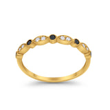 Half Eternity Wedding Ring Art Deco Simulated Cubic Zirconia 925 Sterling Silver