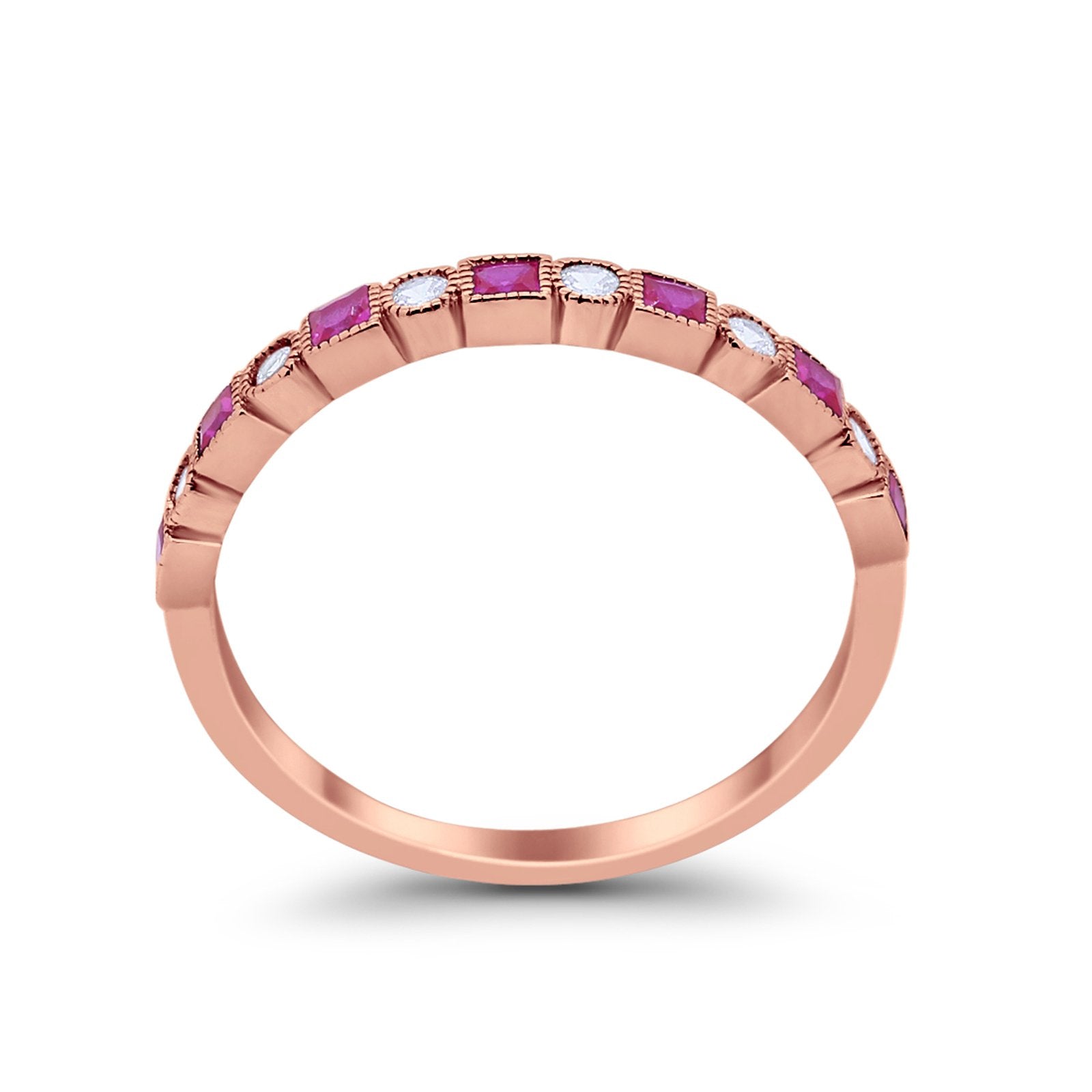 Half Eternity Art Deco Ring Round 925 Sterling Silver