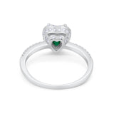Halo Art Deco Heart Promise Ring Round Cubic Zirconia 925 Sterling Silver