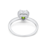 Halo Art Deco Heart Promise Ring Round Cubic Zirconia 925 Sterling Silver