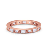 Full Eternity Art Deco Band Ring Wedding Band 925 Sterling Silver