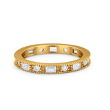 Full Eternity Art Deco Band Ring Wedding Band 925 Sterling Silver