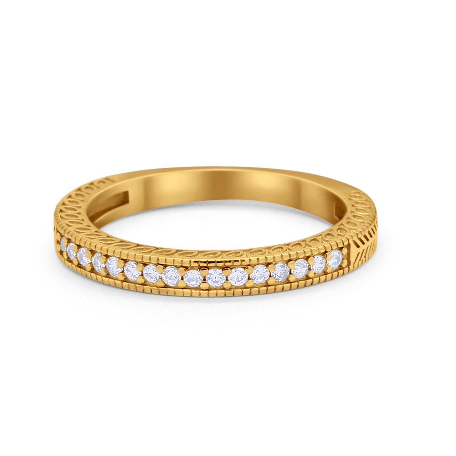 Half Eternity Wedding Band Ring Round 925 Sterling Silver