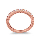 Half Eternity Wedding Band Ring Round 925 Sterling Silver