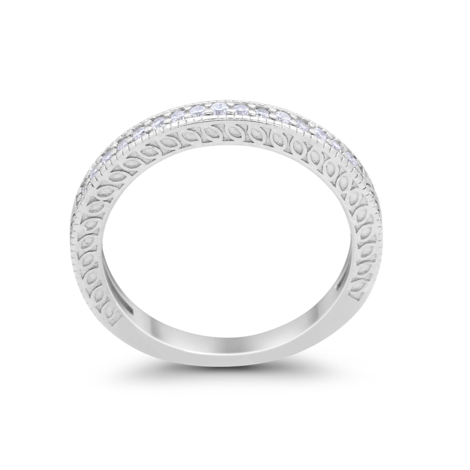Half Eternity Wedding Band Ring Round 925 Sterling Silver
