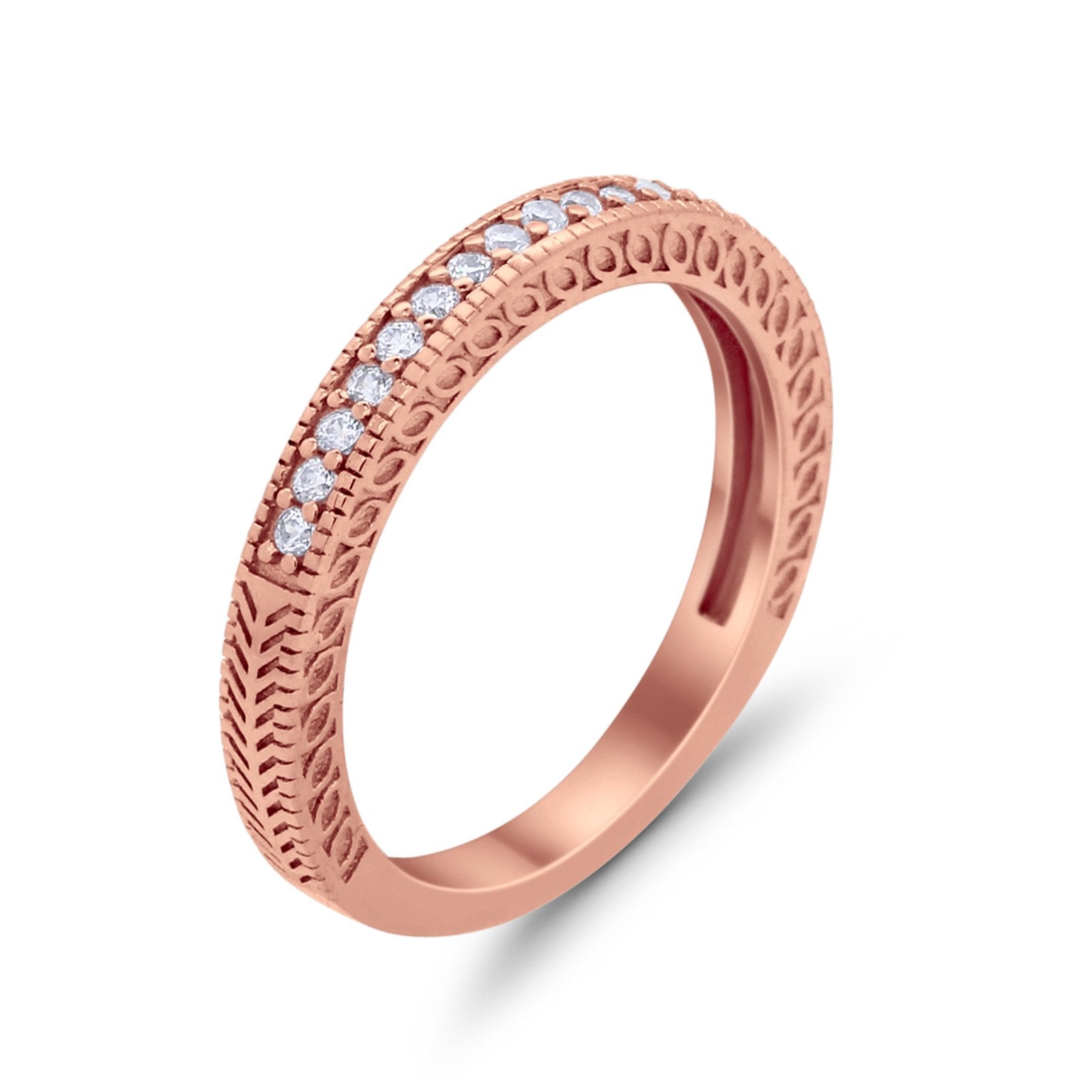 Half Eternity Wedding Band Ring Round 925 Sterling Silver