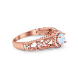 Vintage Style Halo Wedding Ring Simulated Cubic Zirconia 925 Sterling Silver