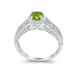 Vintage Style Halo Wedding Ring Simulated Cubic Zirconia 925 Sterling Silver