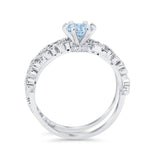 Wedding Engagement Ring Band Bridal Set Round Cubic Zirconia 925 Sterling Silver Art Deco