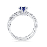 Wedding Engagement Ring Band Bridal Set Round Cubic Zirconia 925 Sterling Silver Art Deco