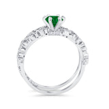Wedding Engagement Ring Band Bridal Set Round Cubic Zirconia 925 Sterling Silver Art Deco