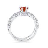Wedding Engagement Ring Band Bridal Set Round Cubic Zirconia 925 Sterling Silver Art Deco