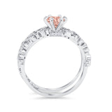 Wedding Engagement Ring Band Bridal Set Round Cubic Zirconia 925 Sterling Silver Art Deco