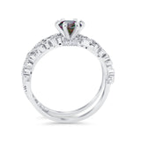 Wedding Engagement Ring Band Bridal Set Round Cubic Zirconia 925 Sterling Silver Art Deco