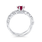 Wedding Engagement Ring Band Bridal Set Round Cubic Zirconia 925 Sterling Silver Art Deco