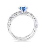 Wedding Engagement Ring Band Bridal Set Round Cubic Zirconia 925 Sterling Silver Art Deco