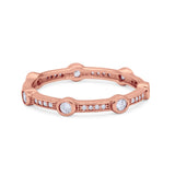 Art Deco Wedding Band Ring Round 925 Sterling Silver