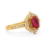 Halo Emerald Cut Wedding Engagement Bridal Ring Round Cubic Zirconia 925 Sterling Silver